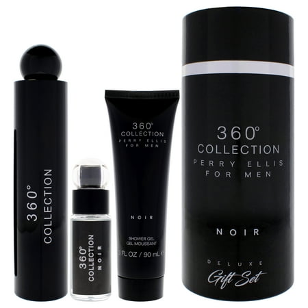 Perry Ellis 360 Collection Noir Eau de Toilette 3.4 oz for Men Gift Set: Includes 3.0 oz After Shave Balfor Men, 3.0 oz Shower Gel.