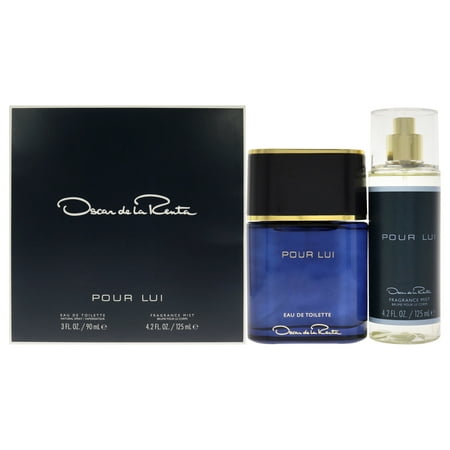 Oscar De La Renta Pour Lui Eau de Toilette 3.0 oz, Fragrance Mist 4.2 oz for Men Gift Set