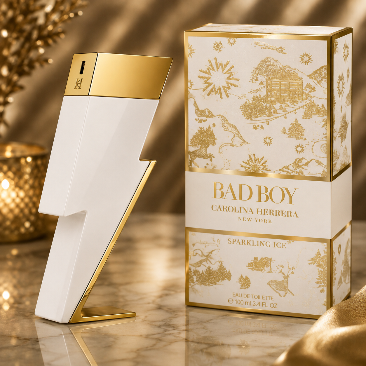 Carolina Herrera Bad Boy Sparkling Ice Eau De Toilette 3.4 oz for Men