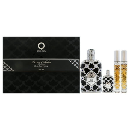 Orientica Oud Saffron Eau de Parfum 2.7 oz Gift Set for Unisex 4pc