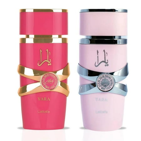 Lattafa Yara L 5th Anniversary Edition Eau De Parfum 3.4 oz 2 Pc Gift Set 3.4 Yara Eau De Parfum Spr + 3.4 Yara Candy Eau De Parfum Spr for Women