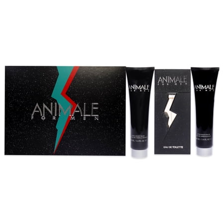 Animale 3 PC Gift Set for Men Includes 3.4 oz Eau de Toilette Spray, 3.4 oz After Shave Balm, 3.4 oz Hair & Body Wash
