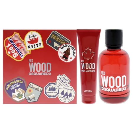 DSquared2 Red Wood Eau de Toilette 3.4 oz + Perfumed Body Lotion 5.0 oz for Women Gift Set