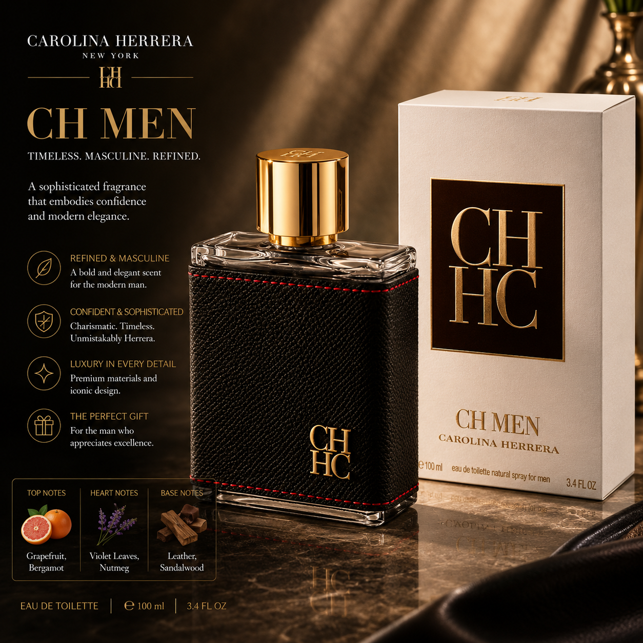 Carolina Herrera CH Eau De Toilette Spray for Men
