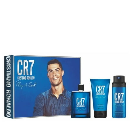 Cristiano Ronaldo Play It Cool Eau de Toilette 3.4 oz for for Menen Gift Set Includes 5.1 oz Body Shower Gel