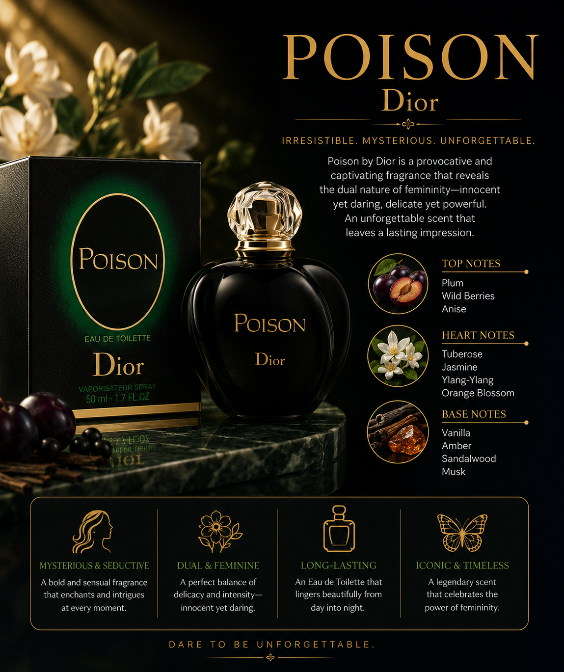 Dior Poison Eau de Toilette 1.7 oz for Women
