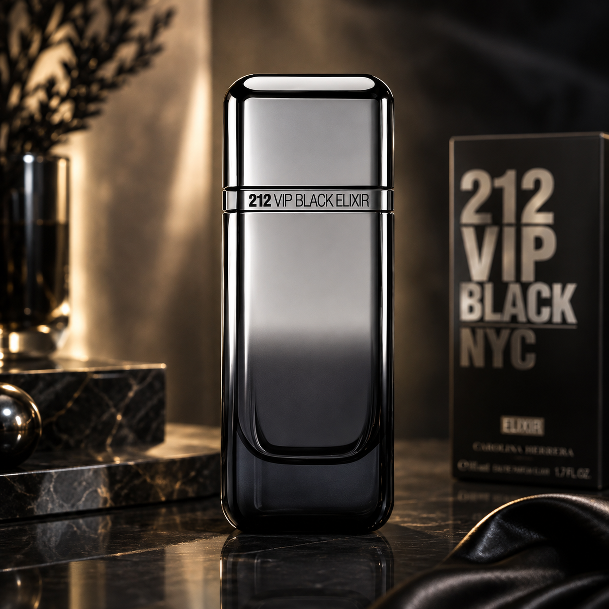 212 Vip Black Elixir Eau De Parfum 3.4 oz Limited Qty for Men