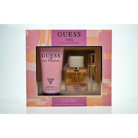 Guess 1981 Los Angeles 3pc Gift Set for Women 3.4oz Eau de Toilette Spray, 6.7oz Body Lotion & 15ml Travel Spray