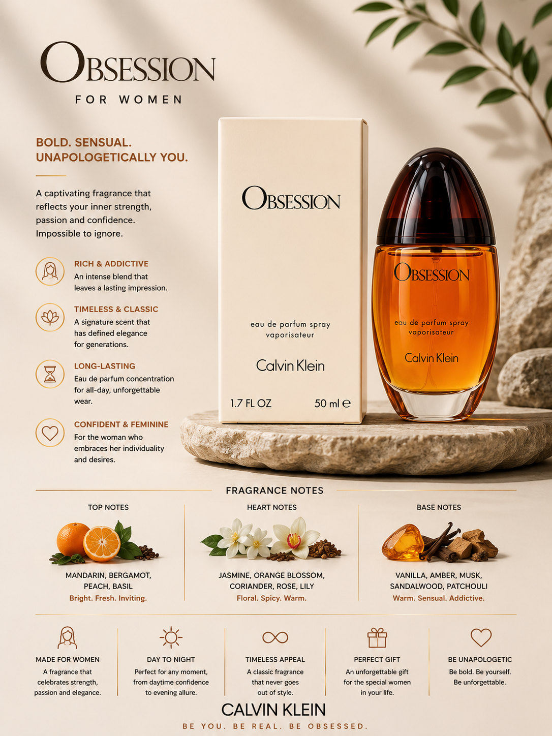 Calvin Klein Obsession Eau de Parfum 1.7oz Women
