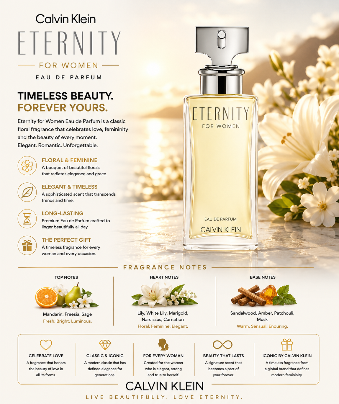 Calvin Klein Eternity Eau de Parfum Spray for Women