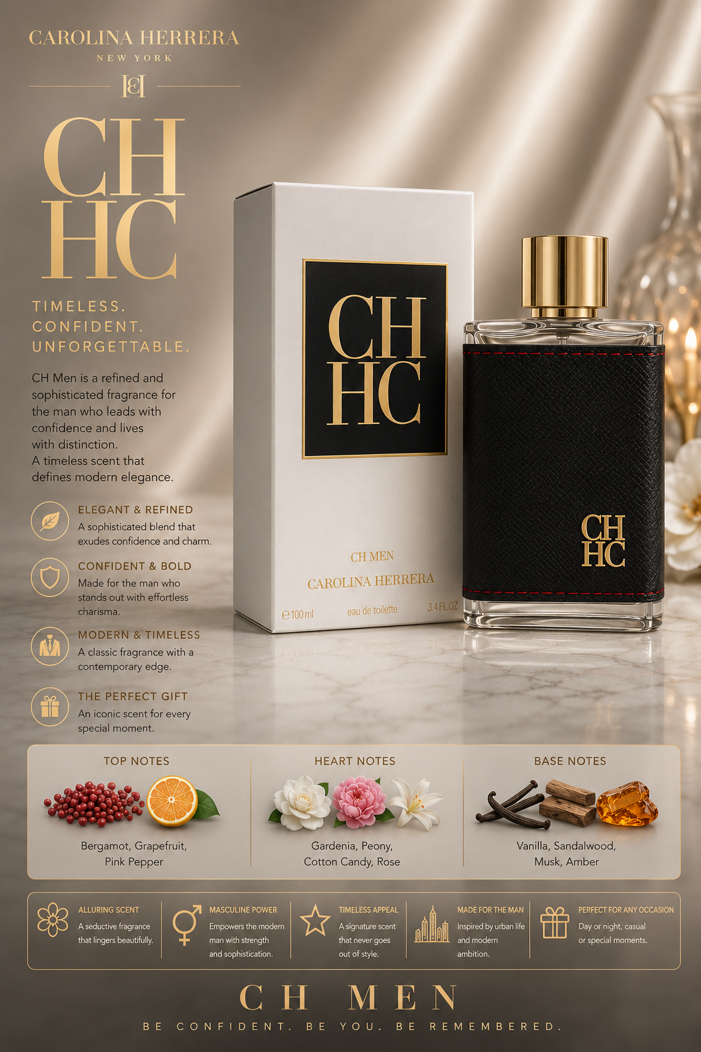 Carolina Herrera CH (Eau de Toilette 3.4 oz) for Men
