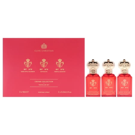 Clive Christian Crown Collection Parfum 0.33 oz 3pc Set Matsukita + Town & Country + Crab Apple Blossom for Unisex