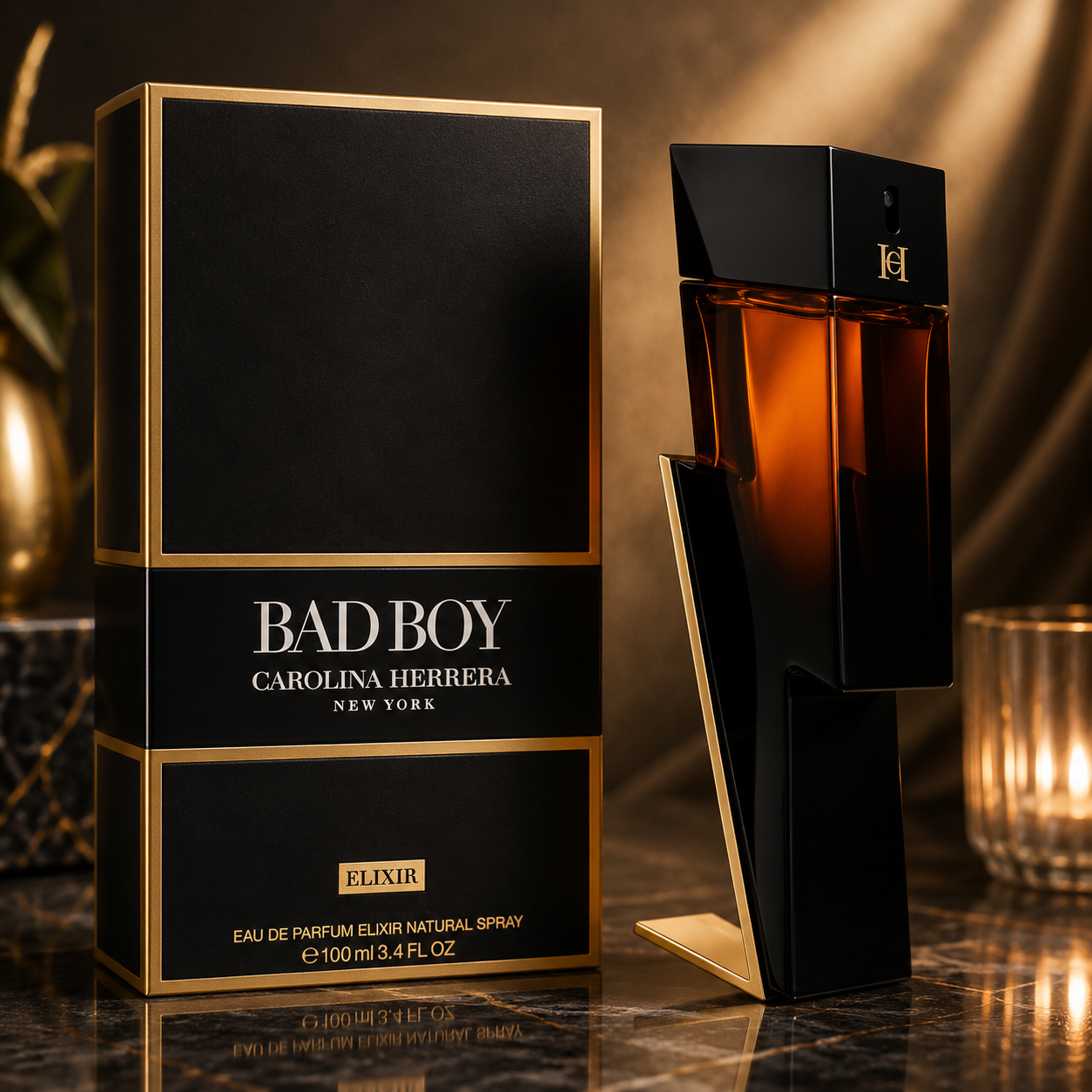 Carolina Herrera Bad Boy Elixir  Eau De Parfum 3.4 oz for Men