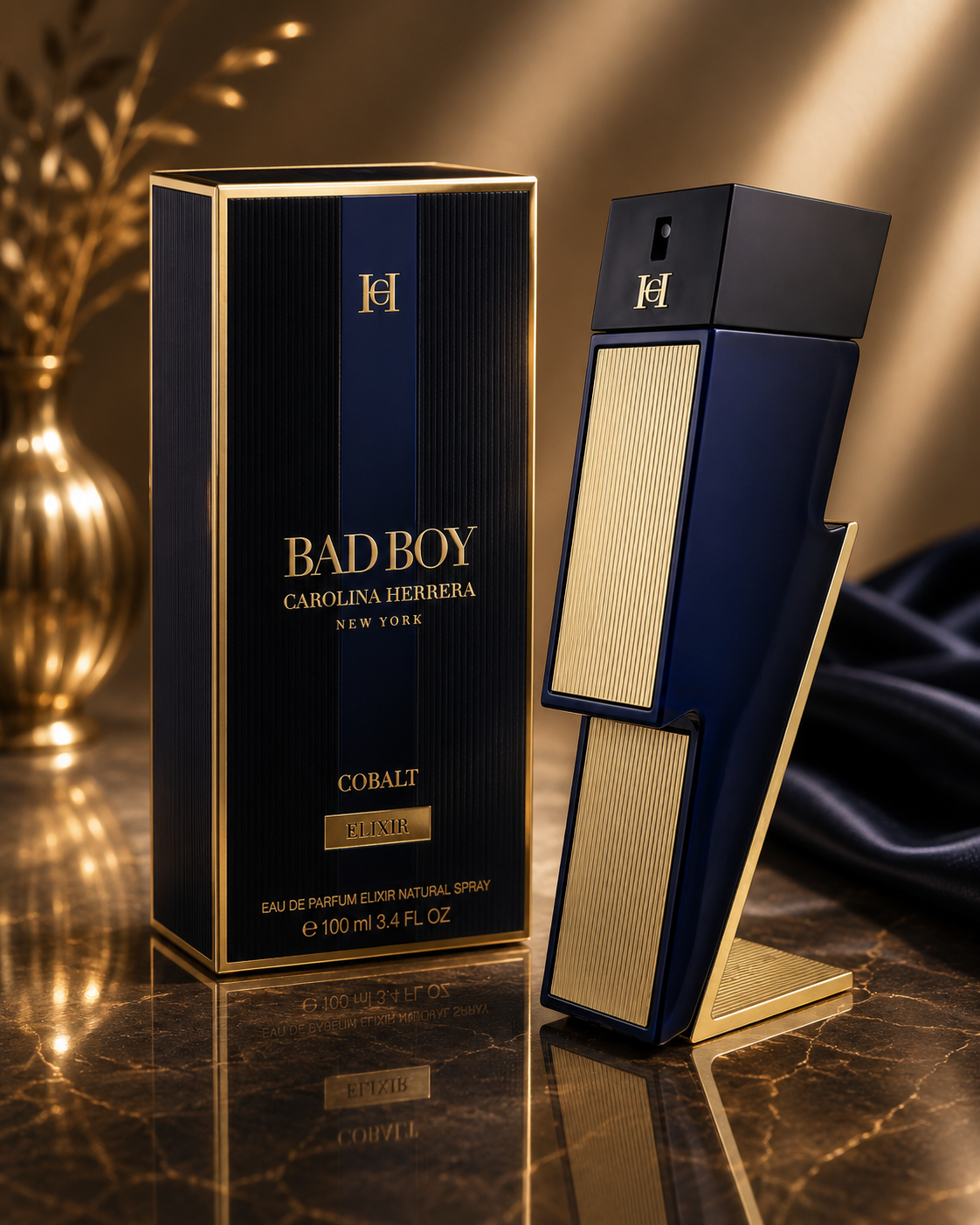Carolina Herrera Bad Boy Cobalt Absolute Eau De Parfum 3.4 oz for Men