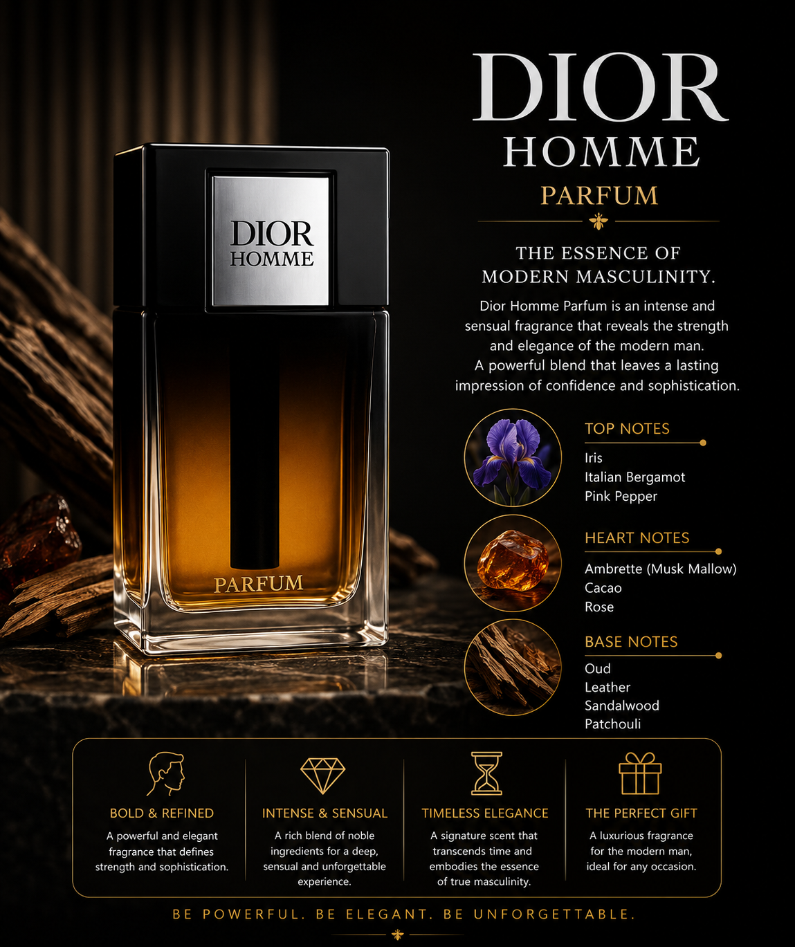 Dior Homme Parfum Spray 2.5 oz for Men