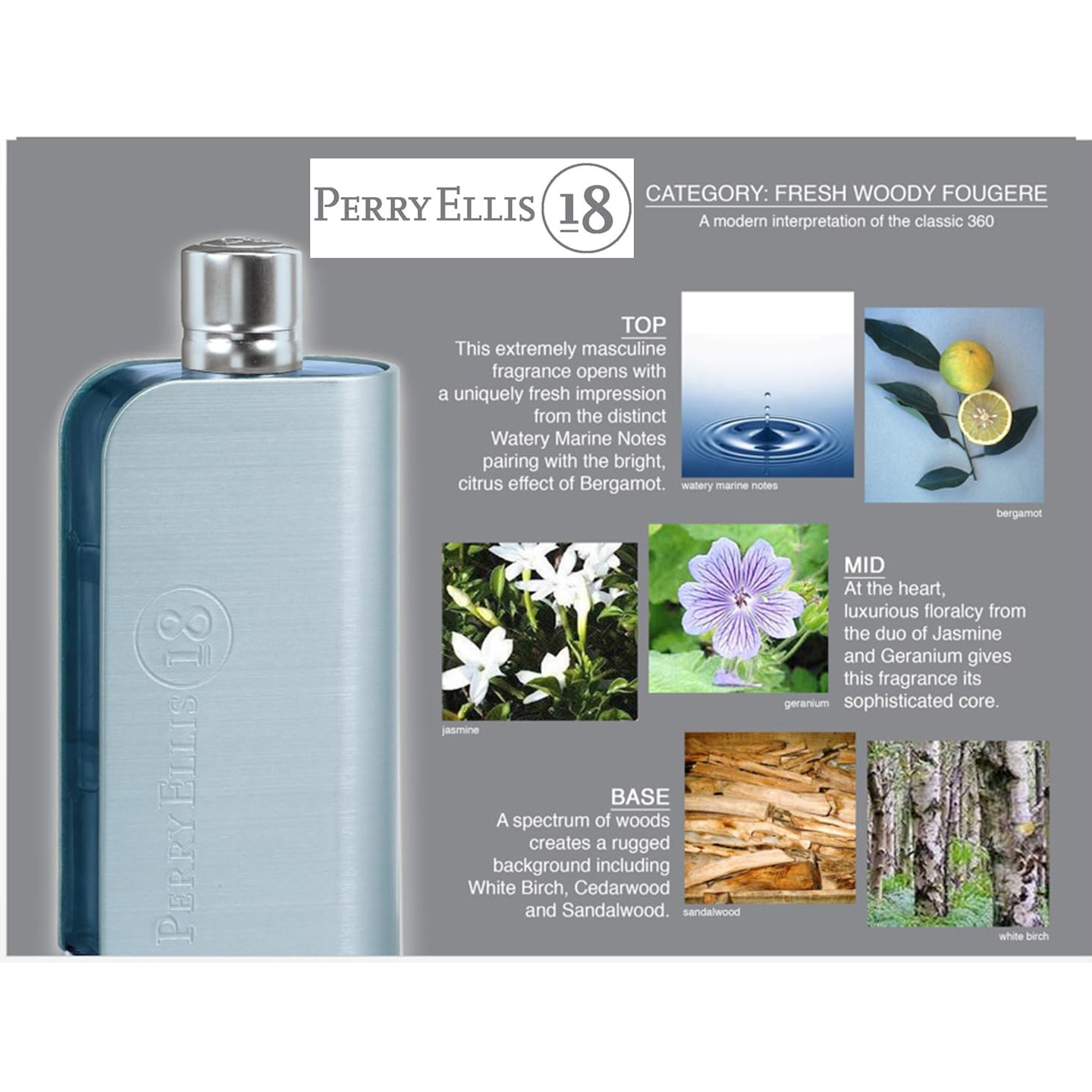 Perry Ellis 18 Eau De Toilette Spray 100 ml for Men