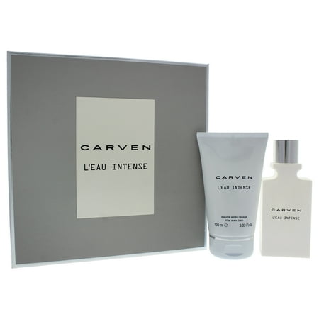 Carven L'Eau Intense 1.7 oz Eau de Toilette for Men 2PC Set 1.7 oz Eau de Toilette Spray, 3.3 oz After Shave Balm