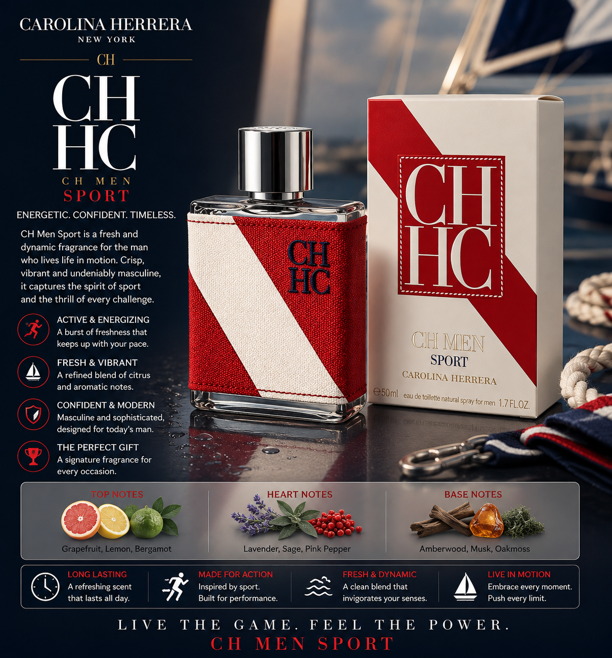 Carolina Herrera Ch Sport Eau De Toilette Spray 100 ml for Men