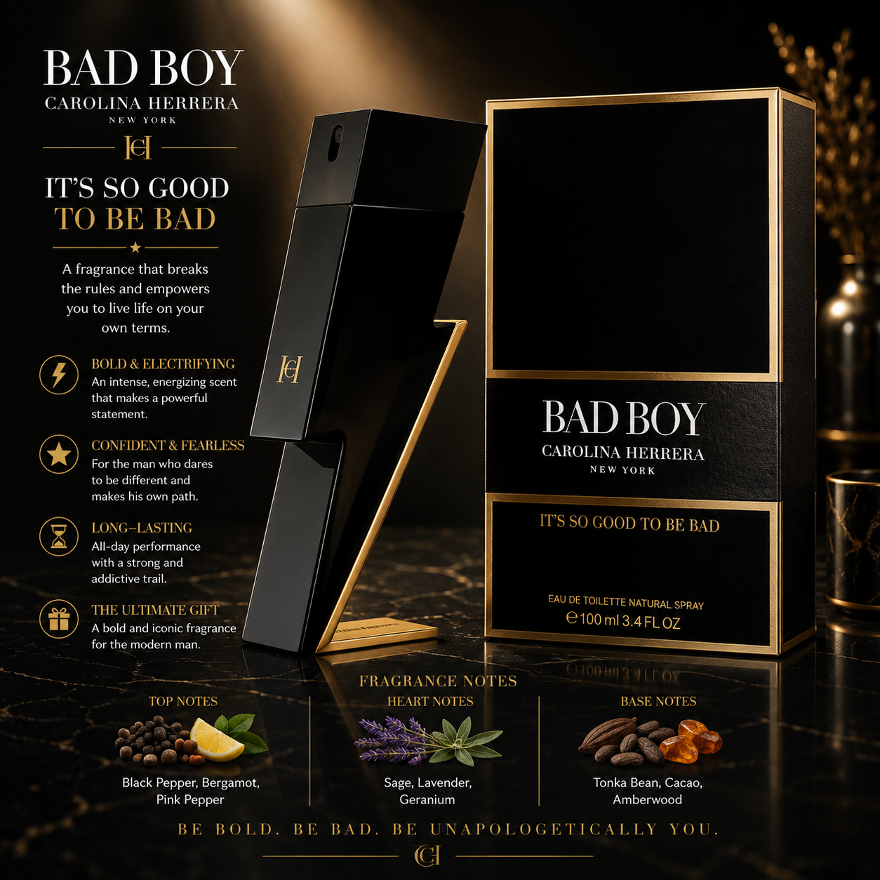 Carolina Herrera Bad Boy Le Parfum (Eau de Parfum 3.4 oz) for Men