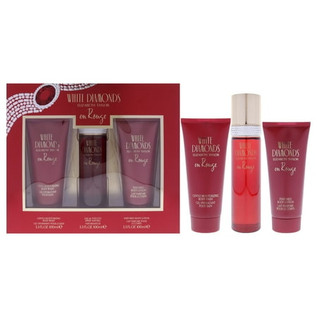 Elizabeth Taylor White Diamond En Rouge Eau de Toilette 3.3 oz 3pc Set for Women