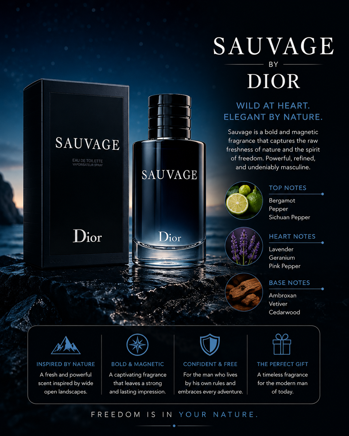 Christian Dior Sauvage Eau De Toilette Spray for Men