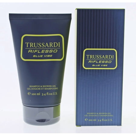 Trussardi Blue Vibe Eau de Toilette 3.4 oz GWP Shampoo Shower Gel for Men