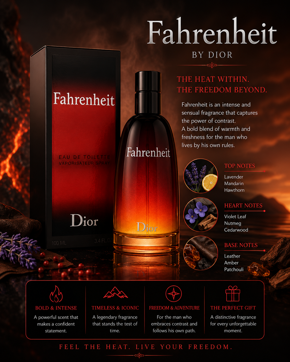 Dior Fahrenheit Eau de Toilette 1.7 oz for Men