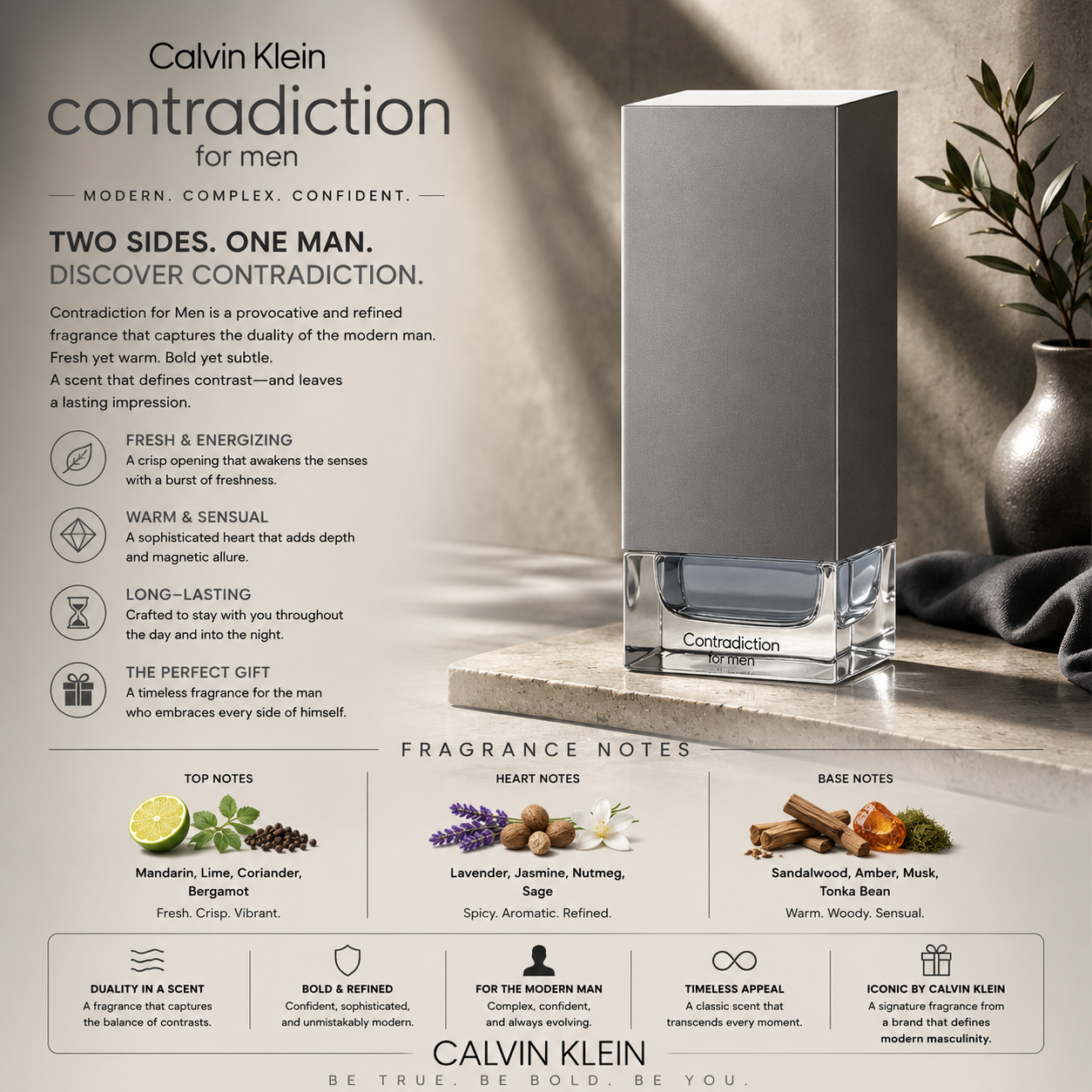 Calvin Klein Contradiction Eau De Toilette Spray For Men