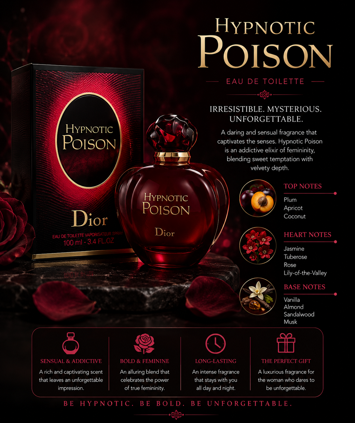Dior Poison Hypnotic Eau de Toilette 3.4 oz for Women