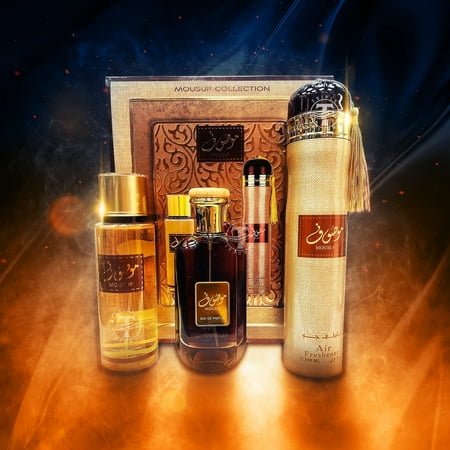 Ard Al Zaafaran Mousuf Eau De Parfum 3.4 oz 3 Pc Gift Set 8.4 oz Bm + 10.0 oz Air Freshener for Unisex