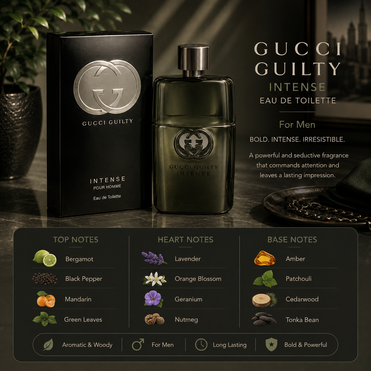 Gucci Guilty Intense Eau De Toilette Spray for Men
