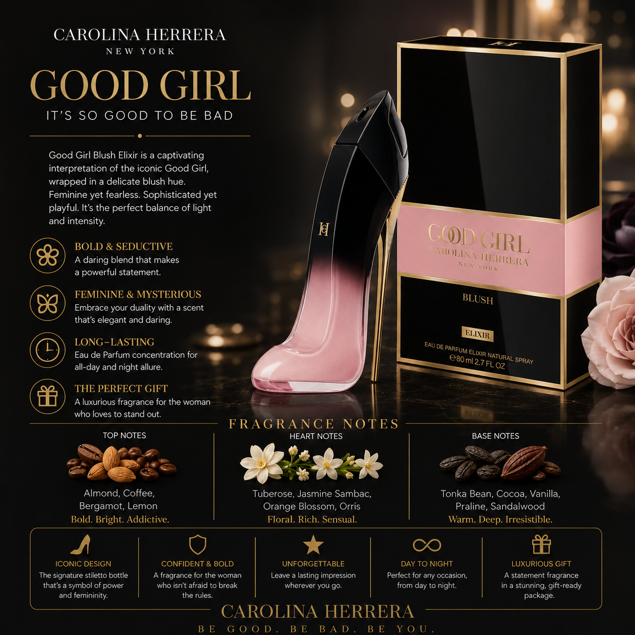 Carolina Herrera Good Girl Blush Elixir Eau de Parfum Spray 2.7 oz for Women