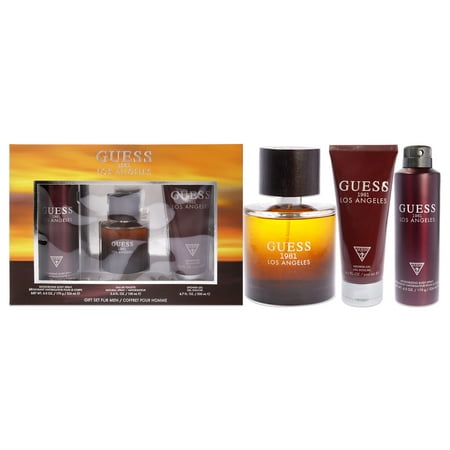 Guess 1981 Los Angeles Eau de Toilette 3.4 oz for Men Gift Set: Includes Eau de Toilette 3.4 oz, Shower Gel 6.7 oz, Body 0.5 oz