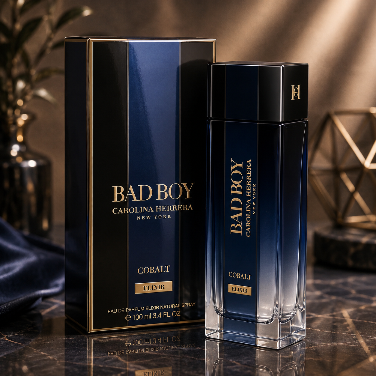 Carolina Herrera Bad Boy Cobalt Elixir Eau De Parfum 5.1 oz Limited Qty for Men