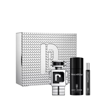 Paco Rabanne Phantom Eau De Toilette 3.4 oz 3pc Tin Set 3.4 Eau De Toilette + 5.1 Deo Spr + 10 ml Travel Spr for Men