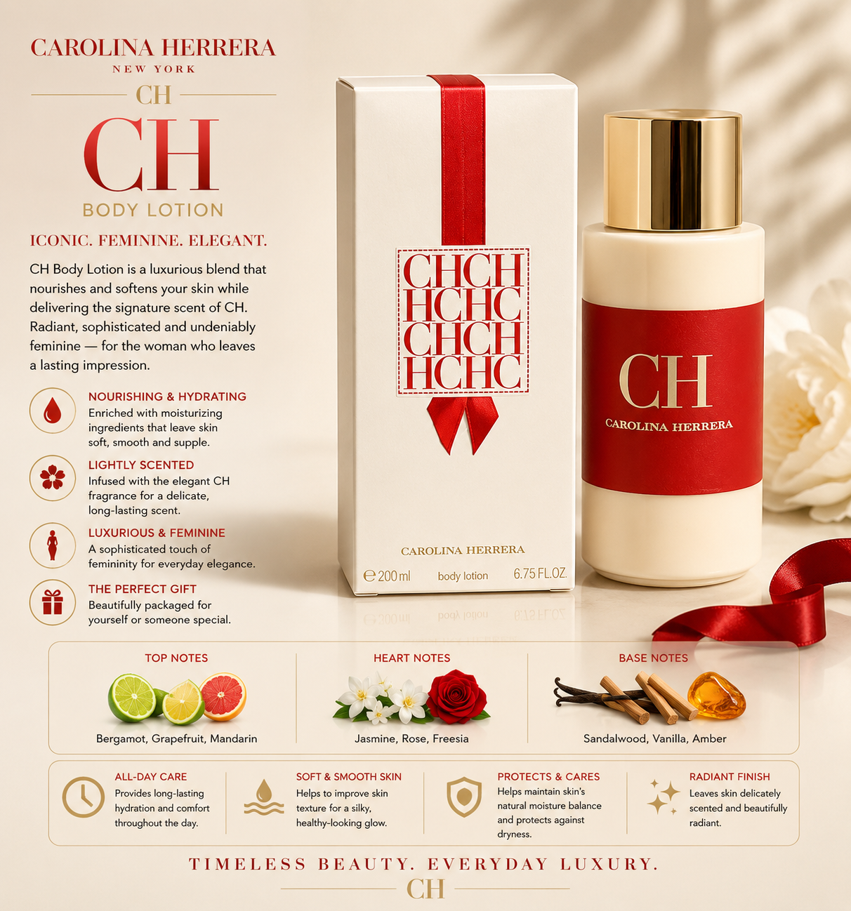 Carolina Herrera CH Body Lotion 200 ml for Women