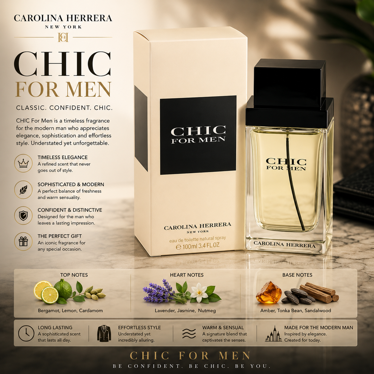 Chic for Men (Eau de Toilette 3.4 oz)