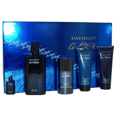 Cool Water 5pc Set 4.2 oz Eau De Toilette , 2.4 oz Deostick, 2.5 oz Aftershave Balm, 2.5 oz Shower gel, 15 ml Eau De Toilette for Men