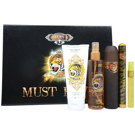 Cuba Must Have Tiger 5PC Set 3.4 oz Eau de Parfum for Women - Includes 0.01 oz Eau de Parfum, 0.5 oz Eau de Parfum, 6.7 oz Body Lotion, 6.7 oz Body Spraylash