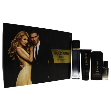 Paris Hilton Gold Rush Eau de Parfum 1.15 oz, Shower Gel 1 oz, Deo Stick 9.3 oz for Men