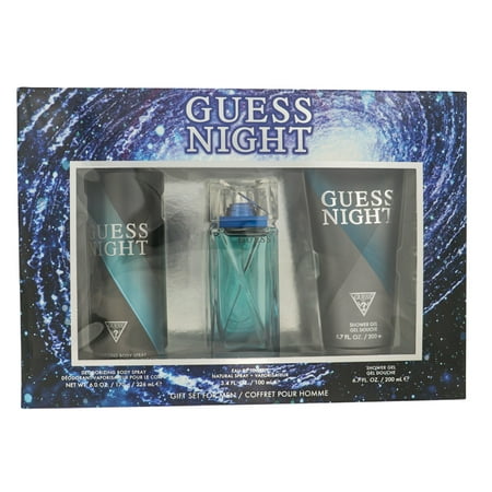 Guess Night Eau de Toilette 3.4 oz Gift Set for Men: Includes Eau de Toilette, Shower Gel, Body Lotion.