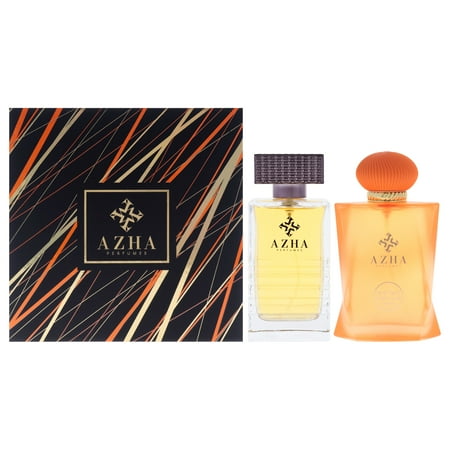 Azha 2PC Set 2 X 3.3 oz Eau de Parfum Spray, Al Oud Al Aswad Eau de Parfum 3.3 oz for Men & Arabian Lady Eau de Parfum 3.3 oz for Women for Unisex