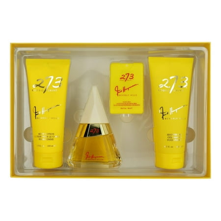 273 4PC Set Eau de Parfum 3.4 oz for Women H/B 6.7 oz Body Lotion, 6.7 oz Shower Gel, 18 ml Pocket Spray