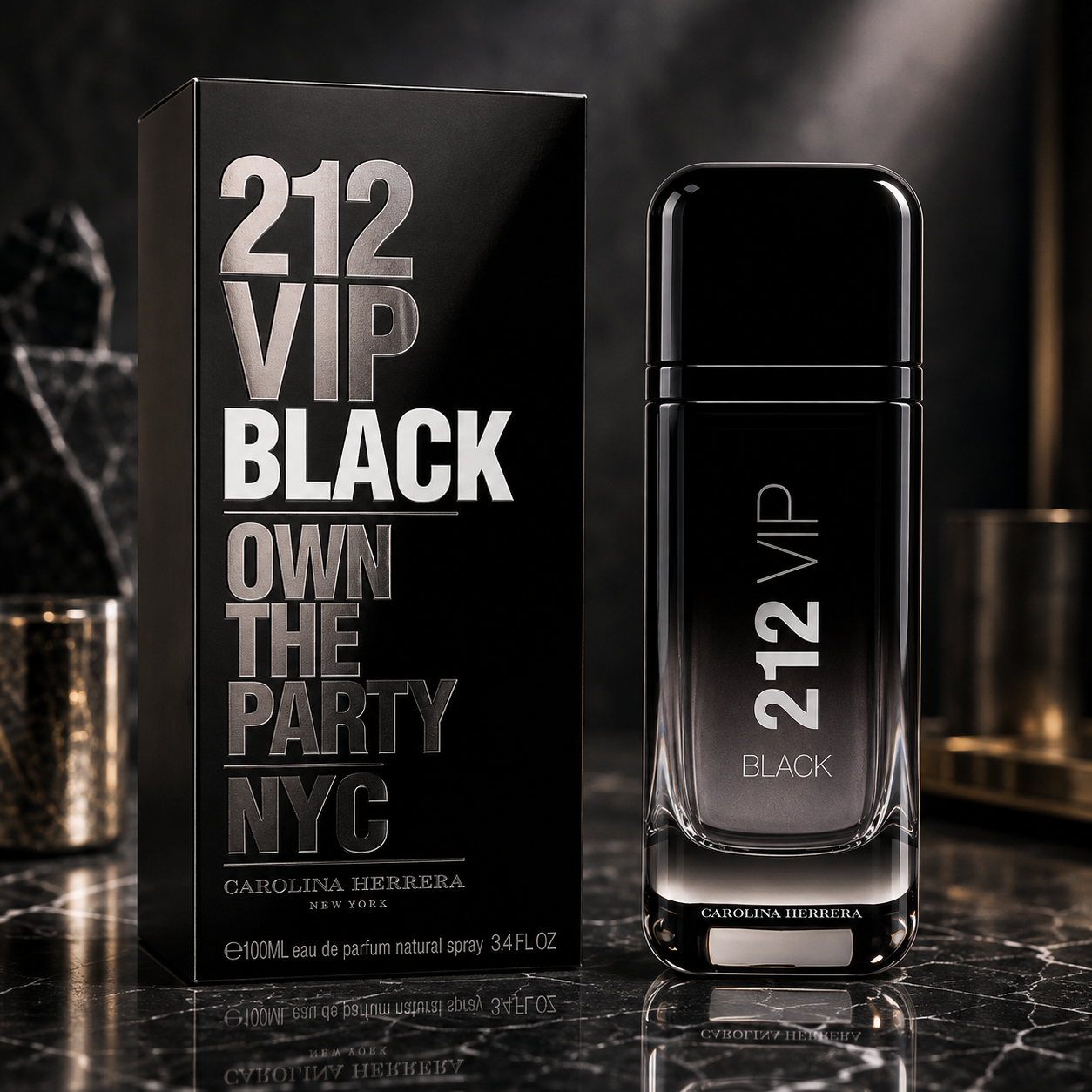 Carolina Herrera 212 VIP Black Eau de Parfum Spray 3.4 oz for Men