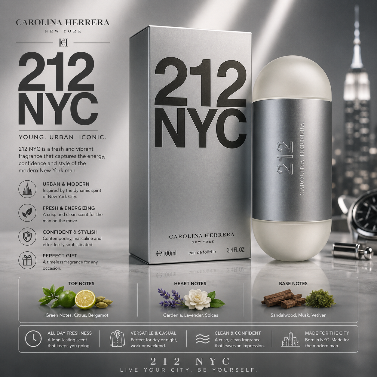 Carolina Herrera 212 (Eau de Toilette 3.4 oz) for Women