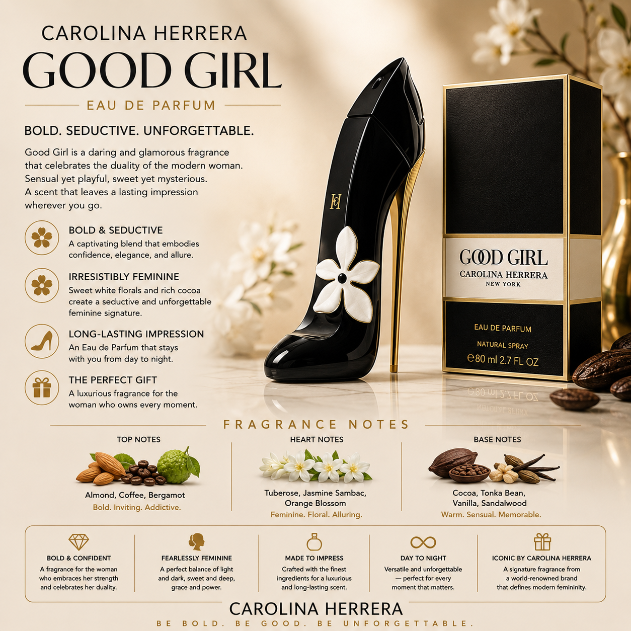 Carolina Herrera Good Girl Jasmine Absolute Eau De Parfum 1.7 oz for Women