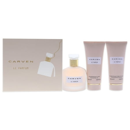Carven Le Parfum 3.3 oz Eau de Parfum for Women 3PC Set Eau de Parfum, Body Lotion, S/G