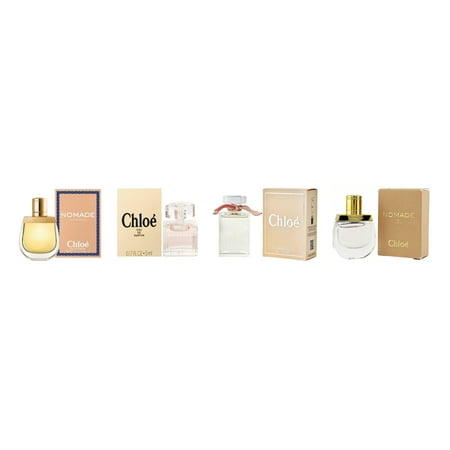 Chloe Les Parfums 4 Pcs Miniature Set: Chloe Signature Eau De Parfum 0.17 oz & Eau De Toilette 0.17 Oz, Chloe Nomade Eau De Parfum 0.17 oz & Eau De Toilette 0.17 oz