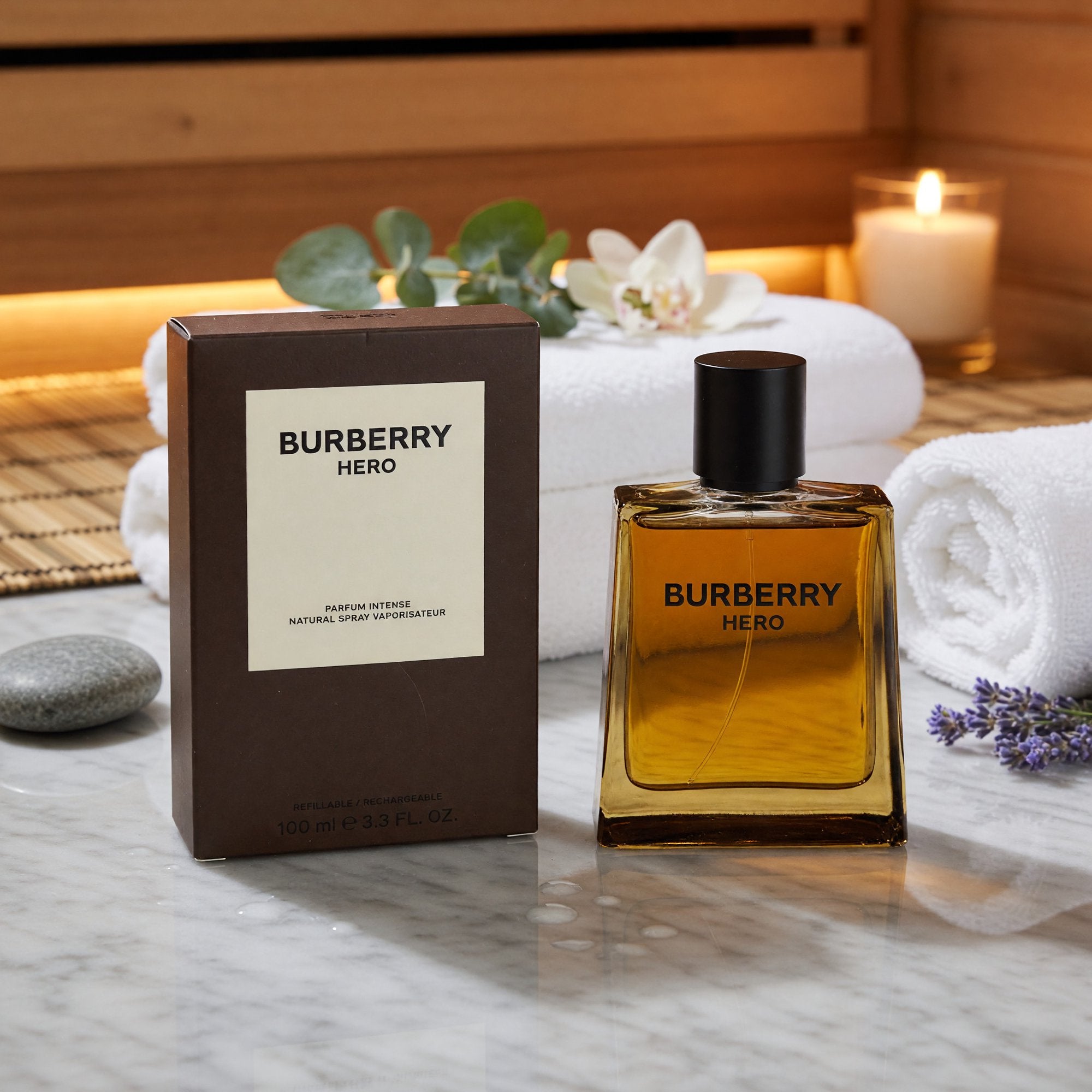 Burberry Hero Parfum Intense 3.3 oz Parfum for Men Refillable