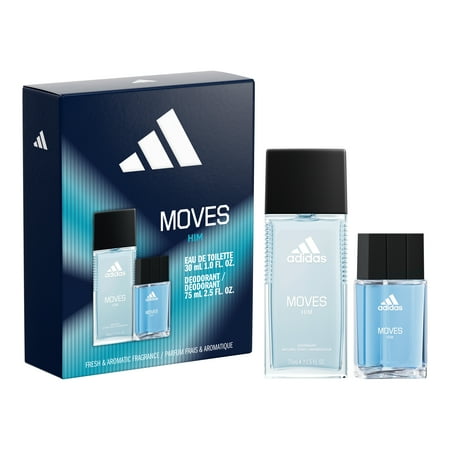 Adidas Moves Gift Set Eau De Toilette 1.0 oz + Deodorant Spray 2.5 oz for Men